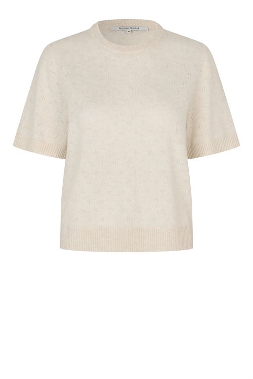 SECOND FEMALE STRIK, AMALA KNIT SS O-NECK, TOFU